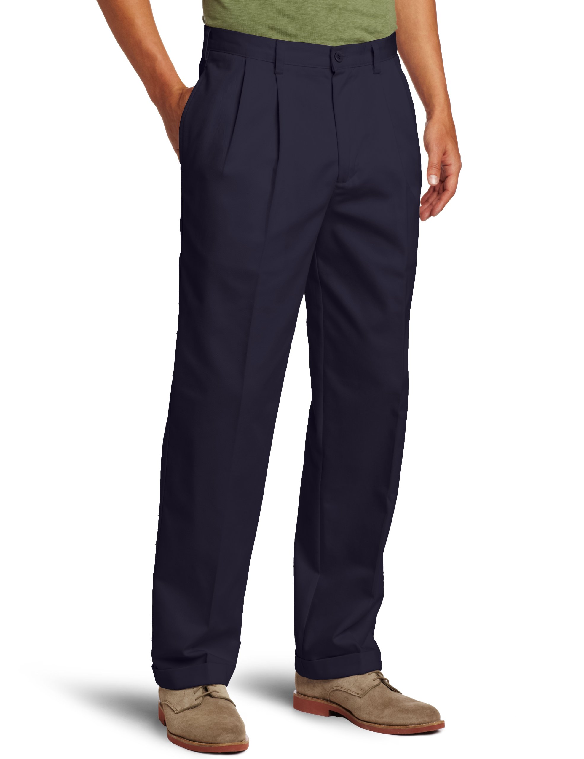 IZOD Mens American Casual Chino Pants, Blue, 36W x 30L